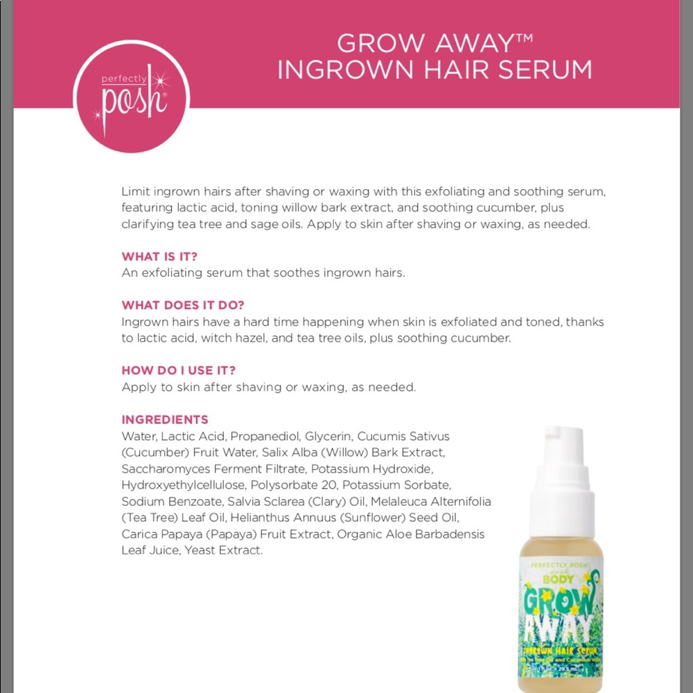 RETIRED Perfectly Posh Post shave serum - new